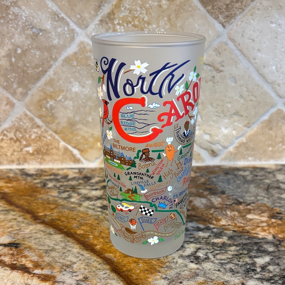 North Carolina Themed Frosted Glass by CatStudio